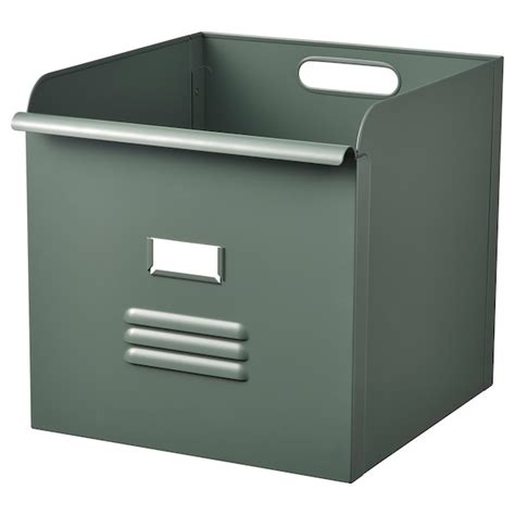 rejsa box gray-green/metal|IKEA REJSA Box gray.